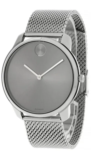 MOVADO Bold 42MM Stainless Steel Gray Dial Mesh Men's Watch 3600599