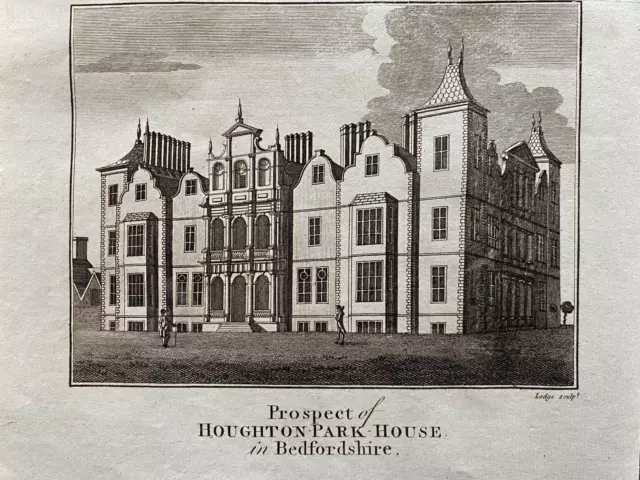 1784 Antique Print; Houghton House, Bedfordshire