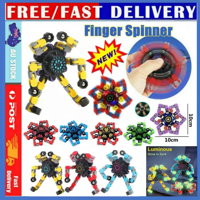 Fidget Spinner Transformable Chain Robot Fingertip Gyro Stress Relief XMAS Toys