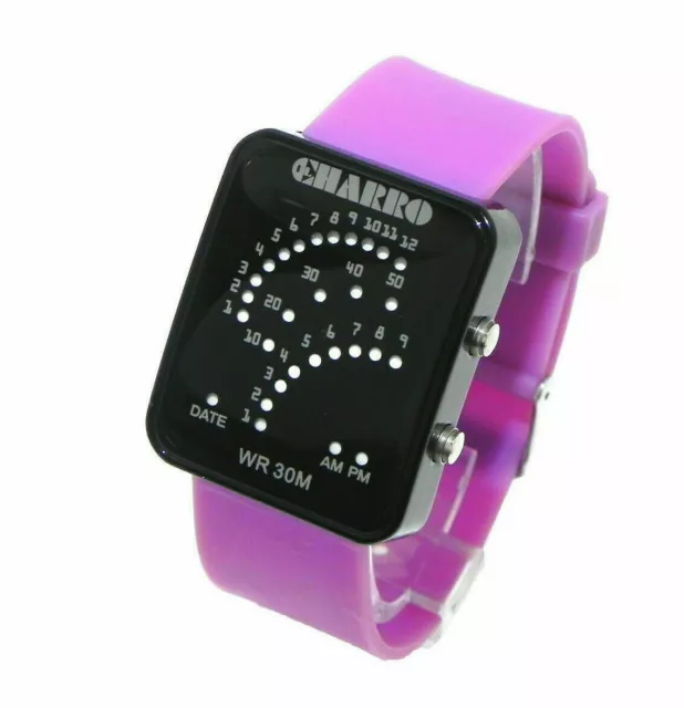 Orologio El Charro Multifunzione Led Luce Uomo Silicone Digitale Sport Viola