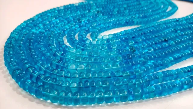 Natural Swiss blue Topaz Rondelle Plain Smooth 6mm Beads Sold Per Strand 8 Inch