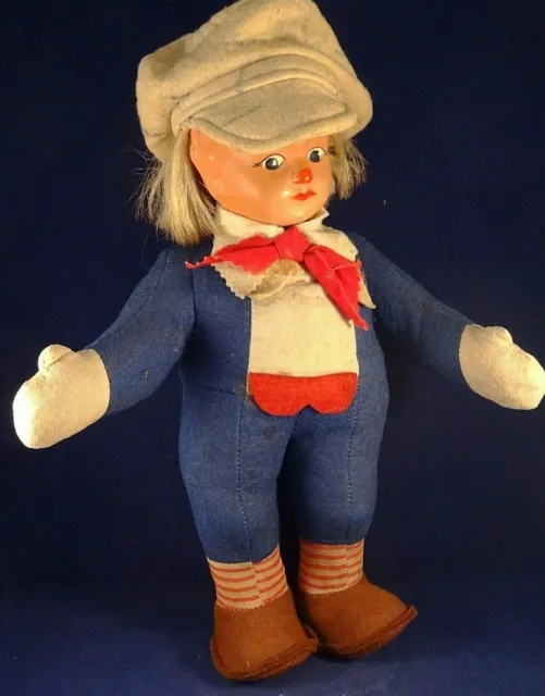 Ancien jouet rare poupée GAUMEL Belgique Clown Cirque Années 1930/40