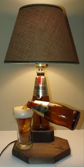 Vintage Michelob Beer Handcrafted Lamp Bar Lounge Advertising Display Breweriana