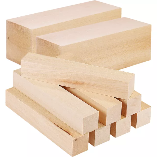 Lime Wood Hand Carving Blanks Blocks 10 Pieces Two Sizes Basswood Linden Strips