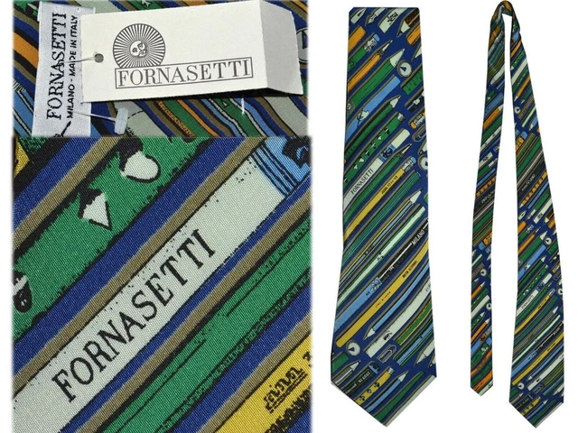 FORNASETTI Cortata Hombre 100 % Seda Made In Italy  FR06 T0P