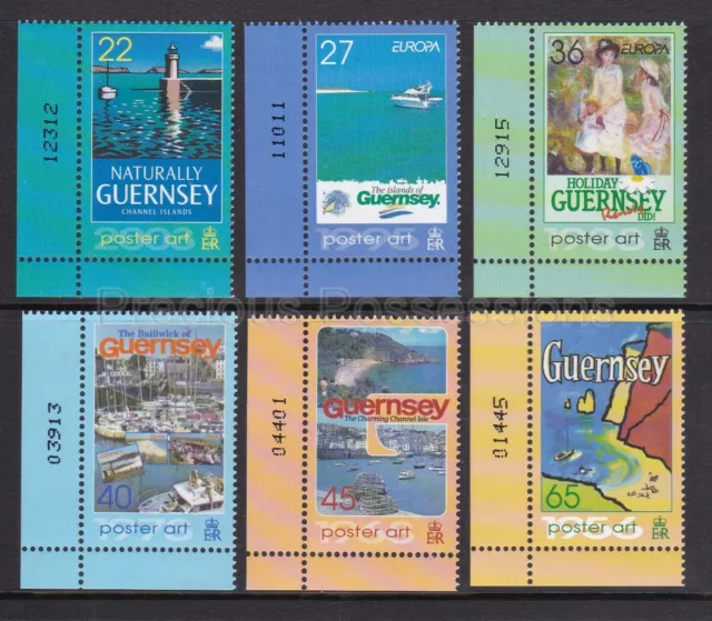Sg 991-996 Guernsey 2003 Europa Poster Art Stamp Set Mnh