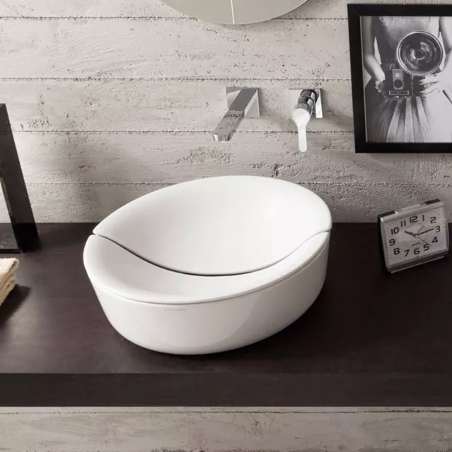 Lavandino Lavabo bagno da appoggio Design Mizu in ceramica 3