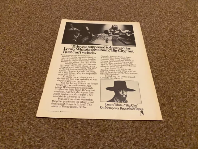 Jbf33 Advert 11X8 Lenny White - Big City Album