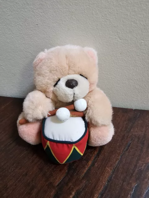 Vintage Forever Friends Teddy Bear Drummer Soft Toy Plush Small-sized