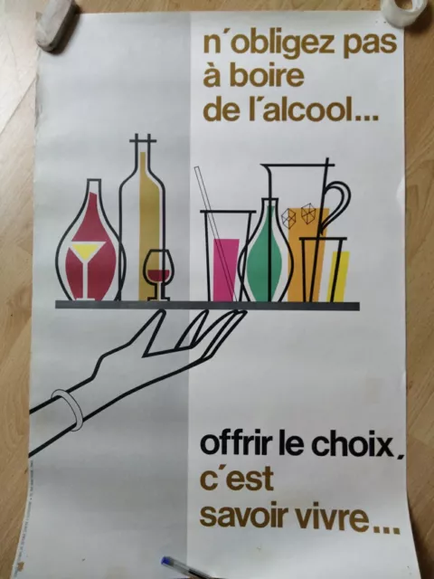 Affiche Ancienne Originale Du Comité De Défense Contre L'alcoolisme/  Années 60