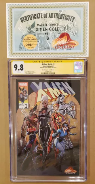 X-Men Gold #1 Variant Edition B CGC 9.8 SS J. Scott Campbell w/COA NM/MT