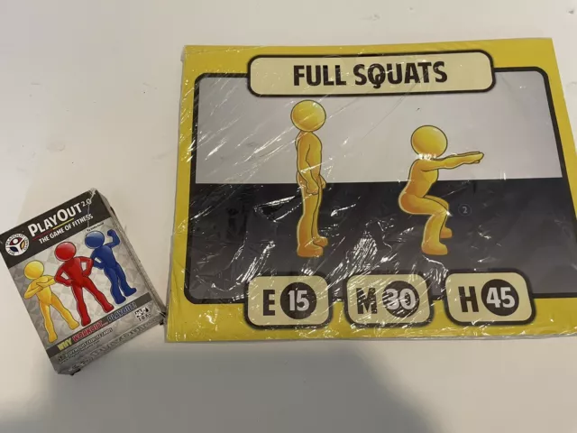 PLAYOUT The Exercise Card Game Fitness Bodyweight Upper Lwr Body Core  w/poster