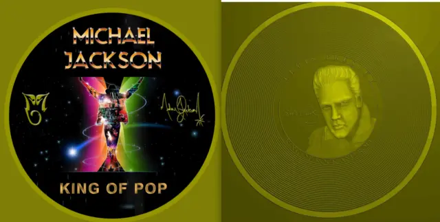 Moneda de Oro de Plata Michael Jackson Elvis Autógrafo Leyenda Mega Estrella 3