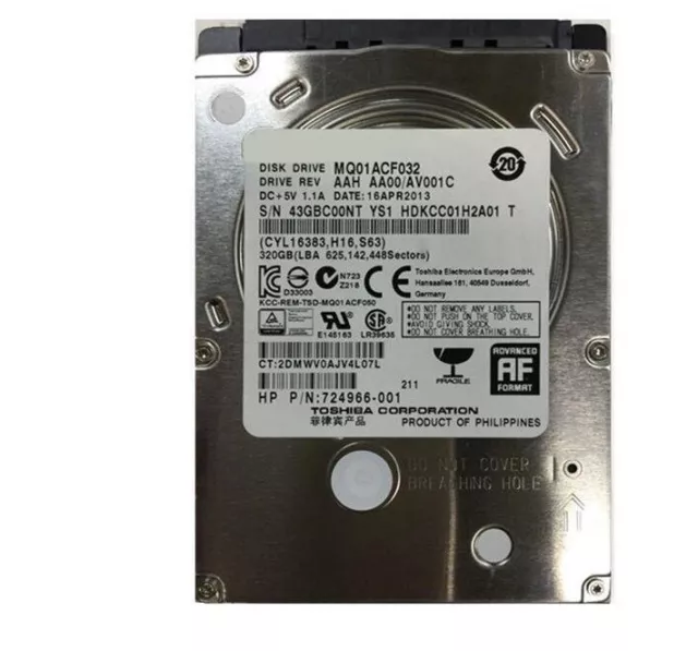 ✔️ Toshiba 320GB 7200RPM 2.5 Inch Laptop Hard Drive MQ01ACF032 0HN7VH