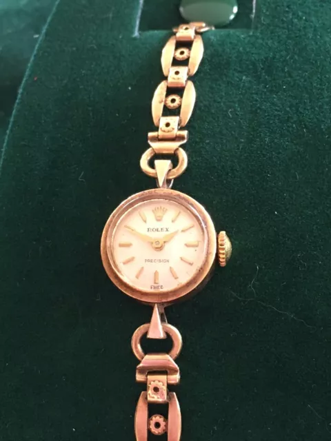 ROLEX 9ct Solid Gold Ladies Precision Cocktail Watch 1960