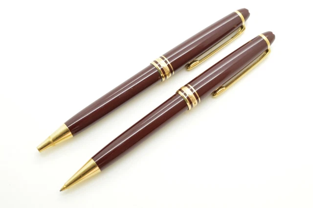 Vintage MONTBLANC Meisterstuck  Ballpoint Pen & Mechanical Pencil Set Burgundy