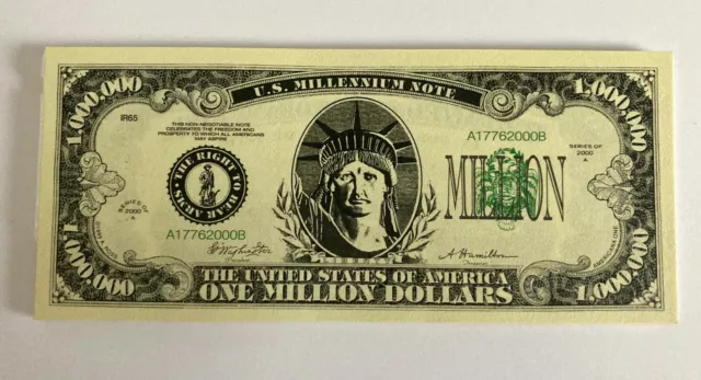 Eine Million Dollar Note $ 1.000.000 auf Qualitätspapier - auf Lager UK