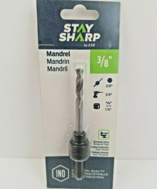 3/8" Hex Shank Mandrel 1054202 Stay Sharp by EAB Professional
