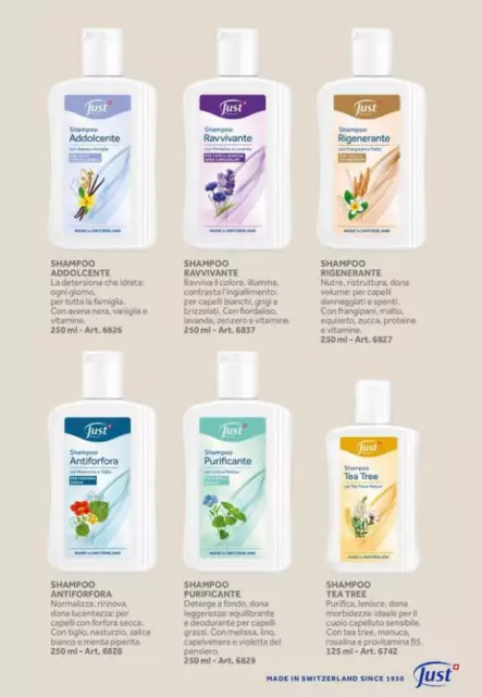 JUST linea capelli shampoo lozione anticaduta balsamo