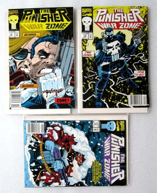 Lot Run Of 3 Punisher War Zone #9 #10 #11 - Marvel Comics - Romita Jr - Boarded