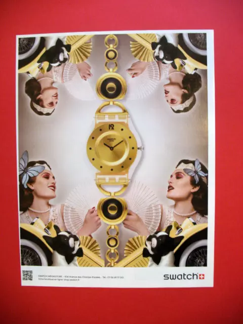 Publicite De Presse Swatch Montre Suisse Noire Et Or Ad 2013