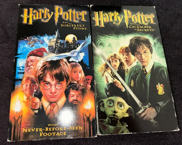 LOT OF 2 Harry Potter VHS Tapes Sorcerers Stone, Chamber of Secrets
