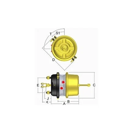 Haldex LC3030 Air Spring Brake LifeSeal+ Combi Type 3030 2.5" Stk Trd Clevis