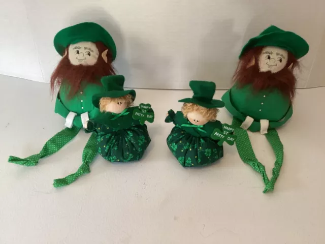 Overly Raker Vtg Leprechaun Doll Cloth Rag Primitive Country Decor Shelf Sitter