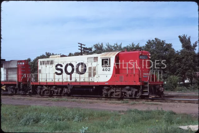 Original Slide - Soo Line EMD GP9 #402 Switching in Minneapolis Jul 1973