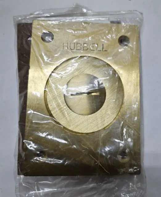 Hubbell S2425 Brass Receptacle Floor Box Cover