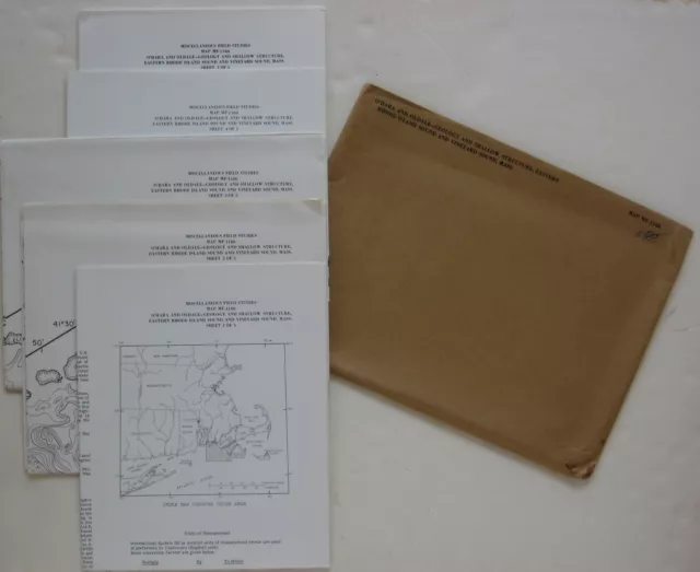 1980 USGS Maps VINEYARD SOUND RHODE ISLAND Geology Report Marine Studies MF-1186