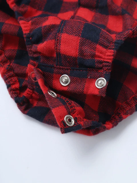 Tuta monopezzo camicia neonato bambini vestiti a quadretti manica lunga bambini 5