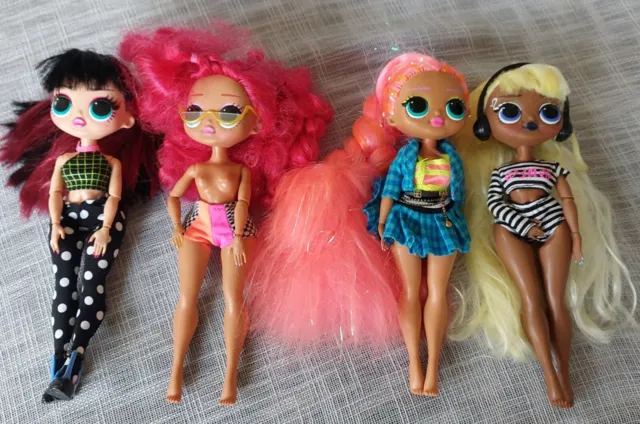 LOL Surprise OMG 9” Dolls Mixed Lot of 5 with Some Clothes All