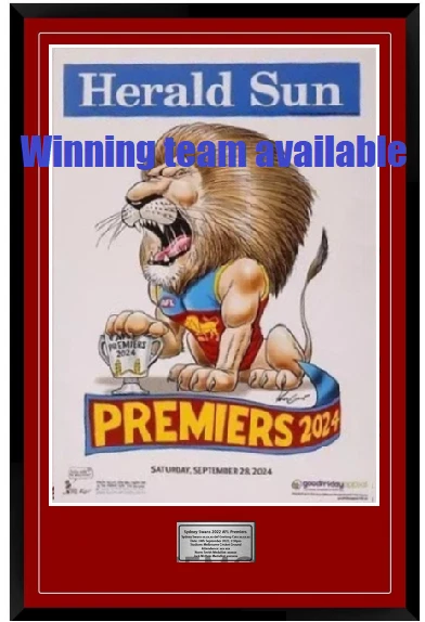 Brisbane Lions 2024 Afl Premiers Grand Final Premiership Mark Poster
