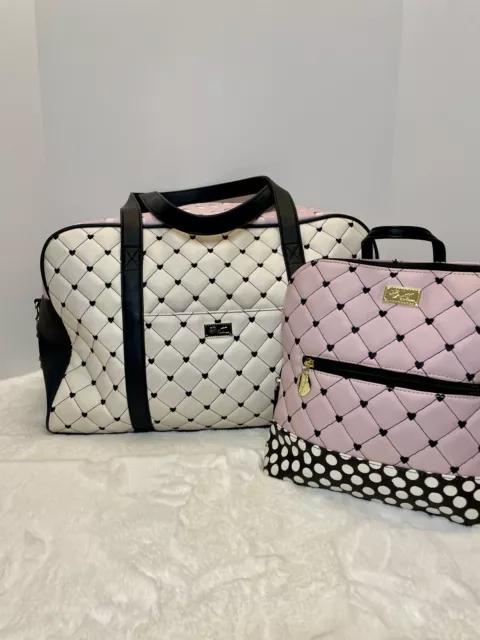 Betsey Johnson Bundle Weekender and Backpack Heart Pink Black