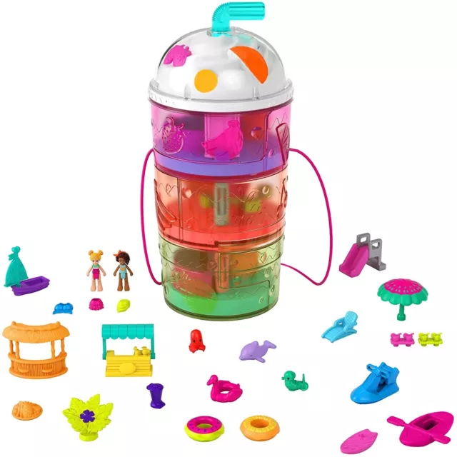 Polly Pocket Borsetta Playset Completo con Parco Acquatico Tropicale