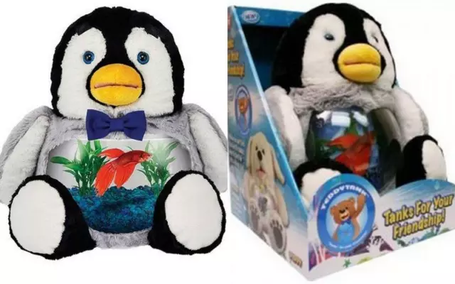 New Teddy Tank Betta Fish Bowl Penguin Aquarium Children Best Gift Seen On TV