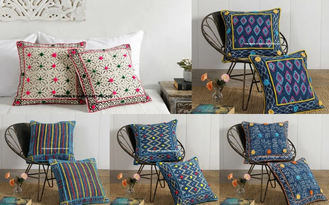 Bohemio Funda de Cojín 18" - Bucles Texturizado Tejido a Mano Manta Almohada