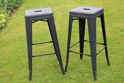 Industrial look Tolix style bar stools 3