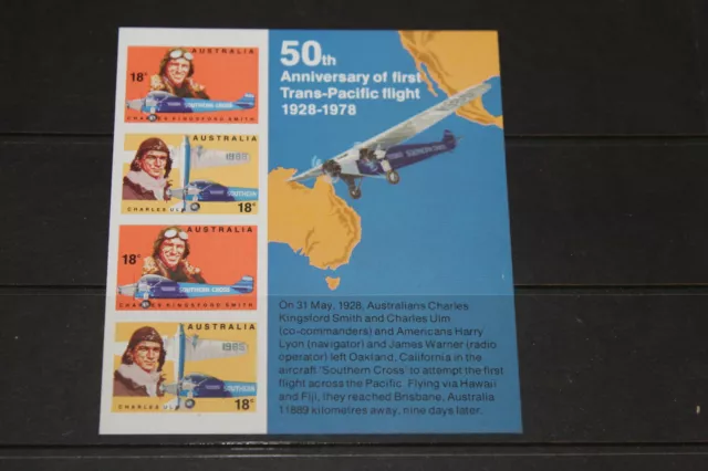 Aust 1978 Aviators First Flight Ann Minature Sheet  ,   Very Fine M/N/H