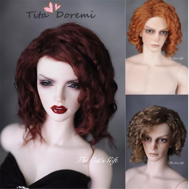 BJD Doll Wig 1/3 8-9" Pullip SD MSD MDD 7-8"  YOSD BB 1/6 6-7" Curly Long Hair