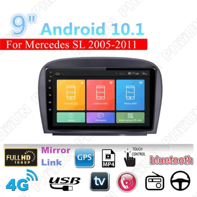 9'' Android 10.1 2G+32G Stereo Radio GPS For Benz SL R230 SL350 SL55 SL550 SL600