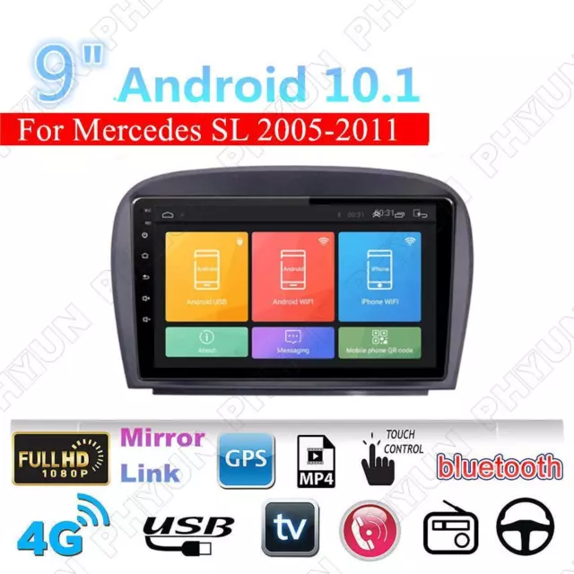 9'' Android 10.1 2G+32G Stereo Radio GPS For Benz SL R230 SL350 SL55 SL550 SL600