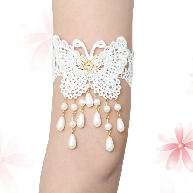 Bracciale Bracciale Bracciale Pizzo Accessori Matrimonio con Perle per Spose o Damigelle