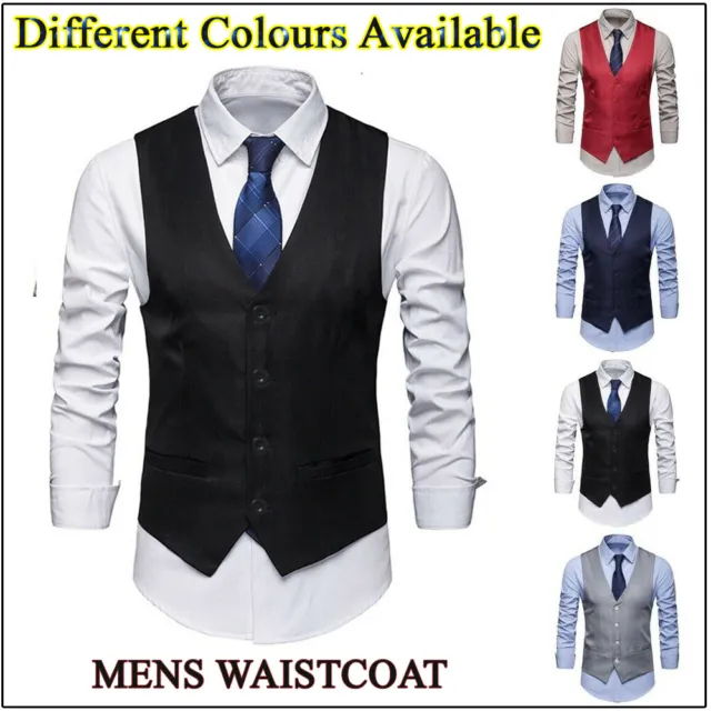 Men's WAISTCOAT For WEDDING WAITERS BAR STAFF Vest Tops Waist Coats Fancy Dress