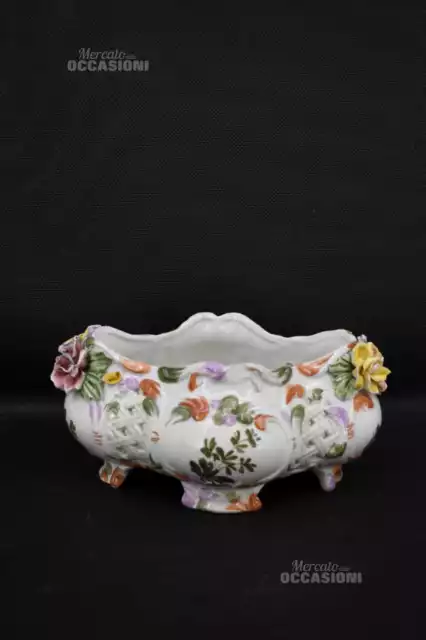 Vase En Céramique Bassano Avec Diorröschen Peint À Main 25x12x18 CM