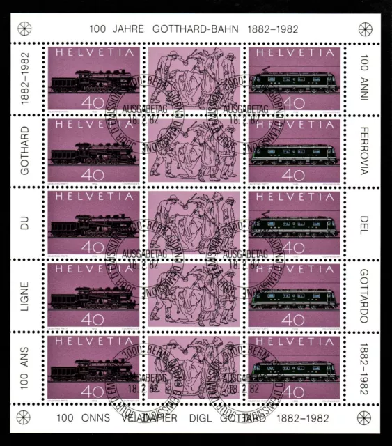 Schweiz Kleinbogen MiNr. 1214-1215 Gestempelt Eisenbahn  N 0349