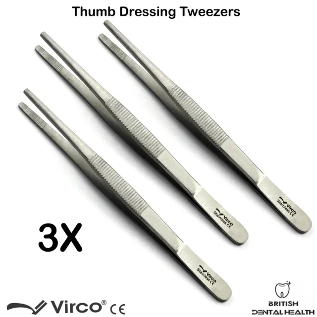 Collège Thumb Dressing Tweezers Forceps Cranté Pointe Dentaire Tissue Pinces