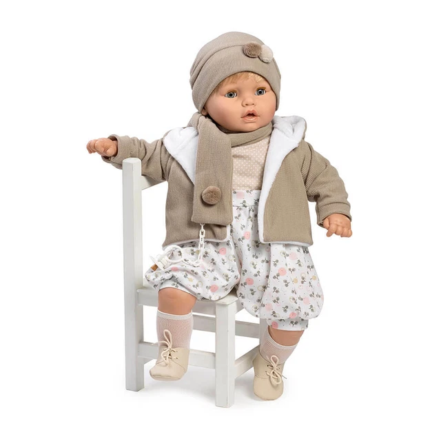 Bambola Berbesa Dulzon Negrito 62 Cm - Bebè Lloron Con Traje Y Bufanda - Muñeca Española De Vinilo