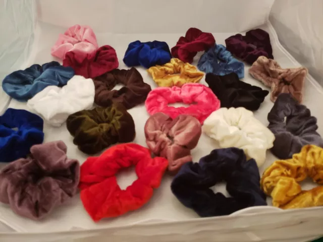 Velvet Scrunchies pour cheveux - Pack de 22 attaches de cheveux velours cheveux Scrunchie élastiques